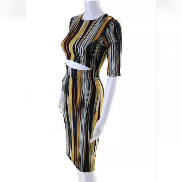 Suno Multicolor Striped Cut Out Waist Dress, Sz 0, EUC - Picture 2 of 5